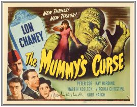 THE MUMMY'S CURSE - Lobby Card (11" x 14") Autographed by Martin Kosleck; Very Fine-