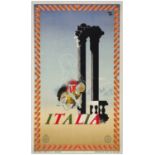 ITALIA TRAVEL POSTER - Travel Poster (24.5" x 39.5"); Fine on Linen