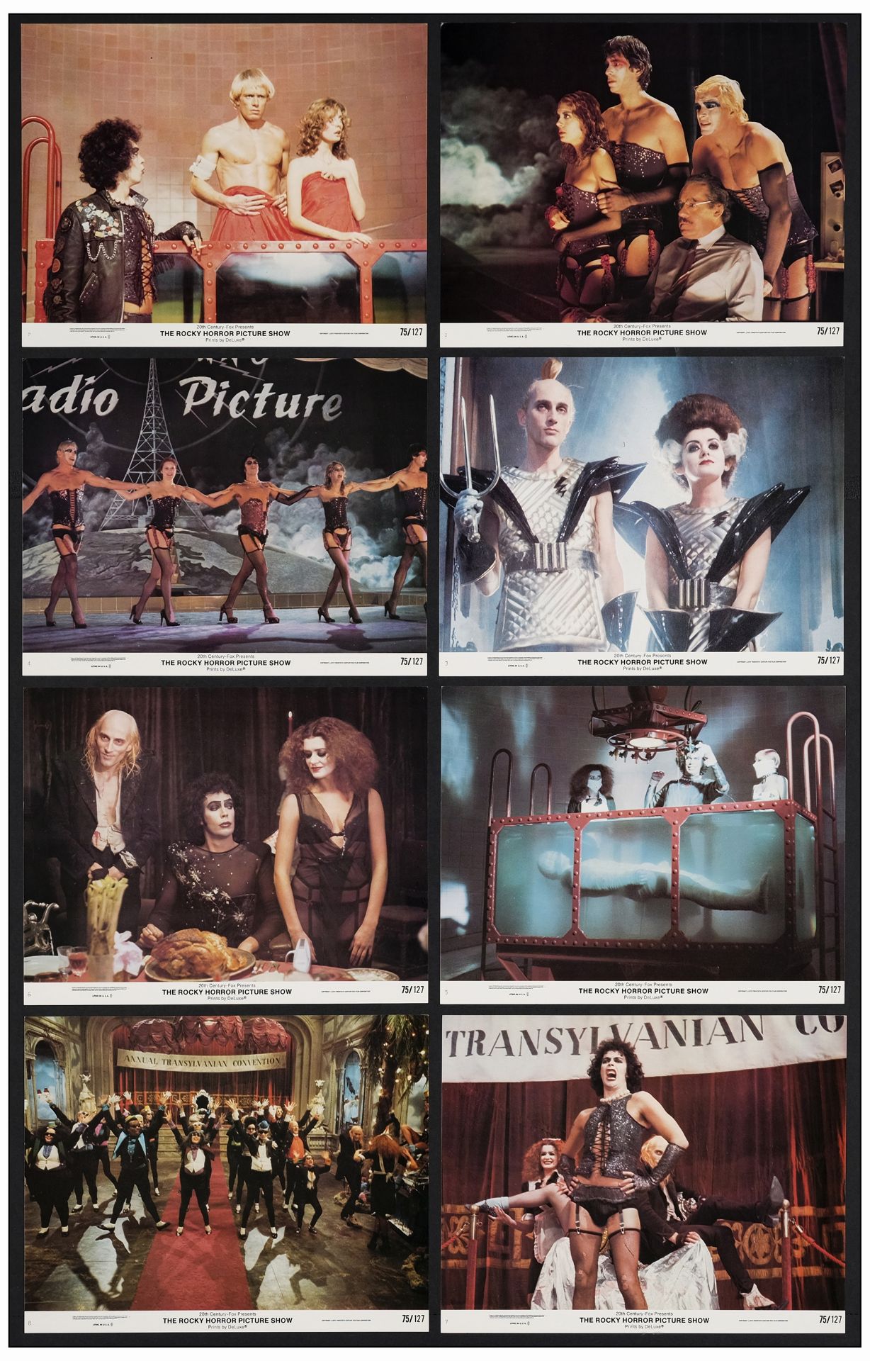 THE ROCKY HORROR PICTURE SHOW - Lobby Card Set of (8) (11" x 14" ); Very Fine+