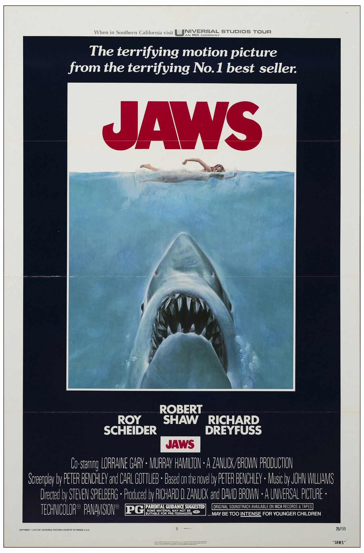 JAWS - One Sheet (27" x 41"); Near Mint Flat Folded