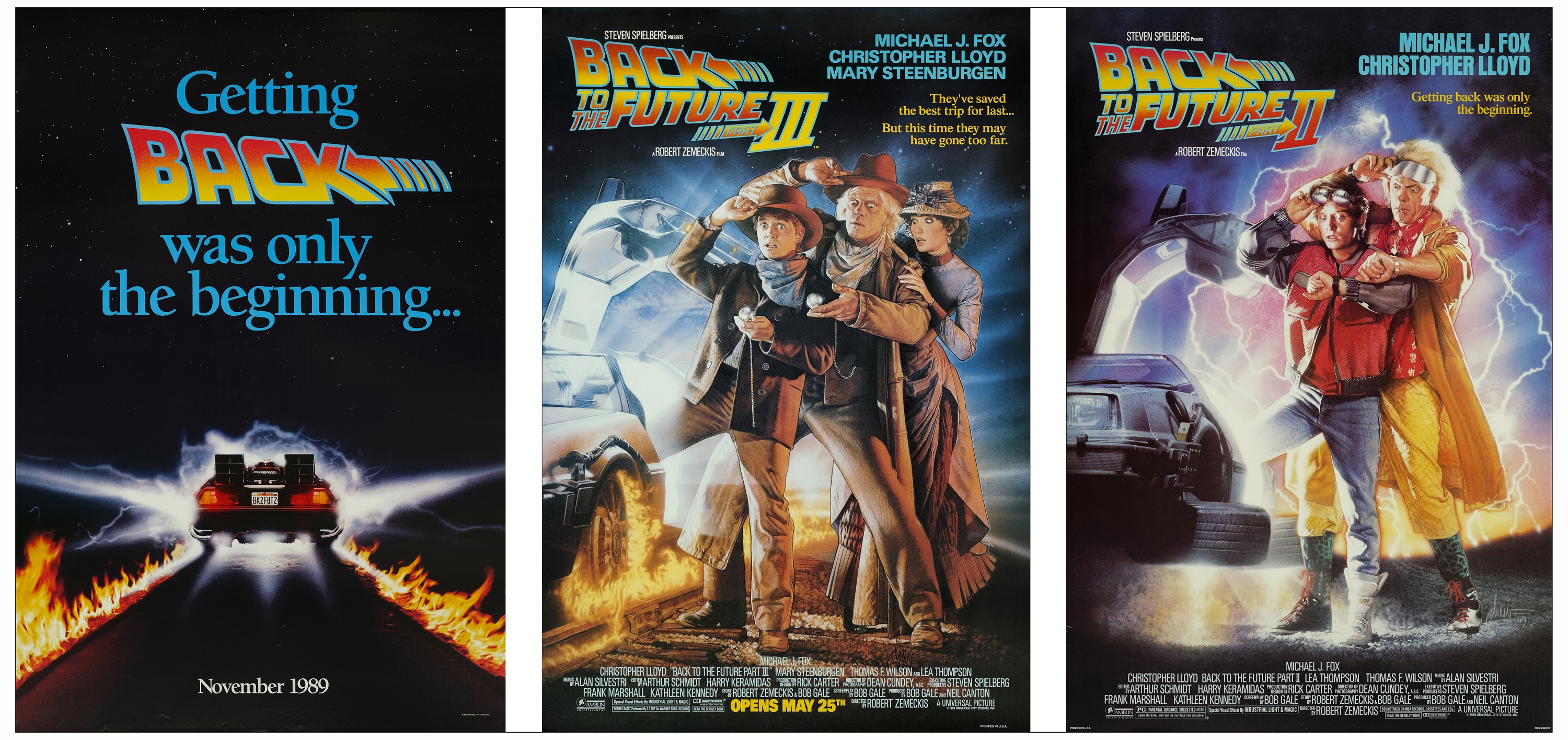 BACK TO THE FUTURE PART II, BACK TO THE FUTURE PART III - One Sheet, SS (2), One Sheet, DS (27" x 40