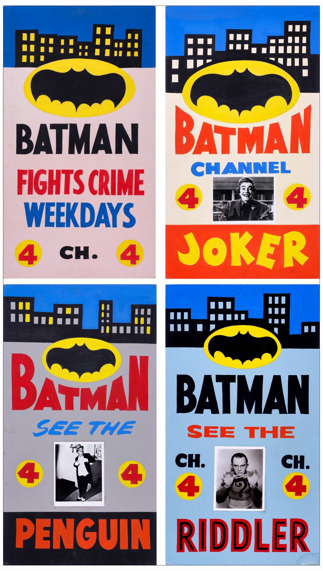 BATMAN - Locally Produced Promotional Posters (4) (24" x 44"); Fine+ Rolled