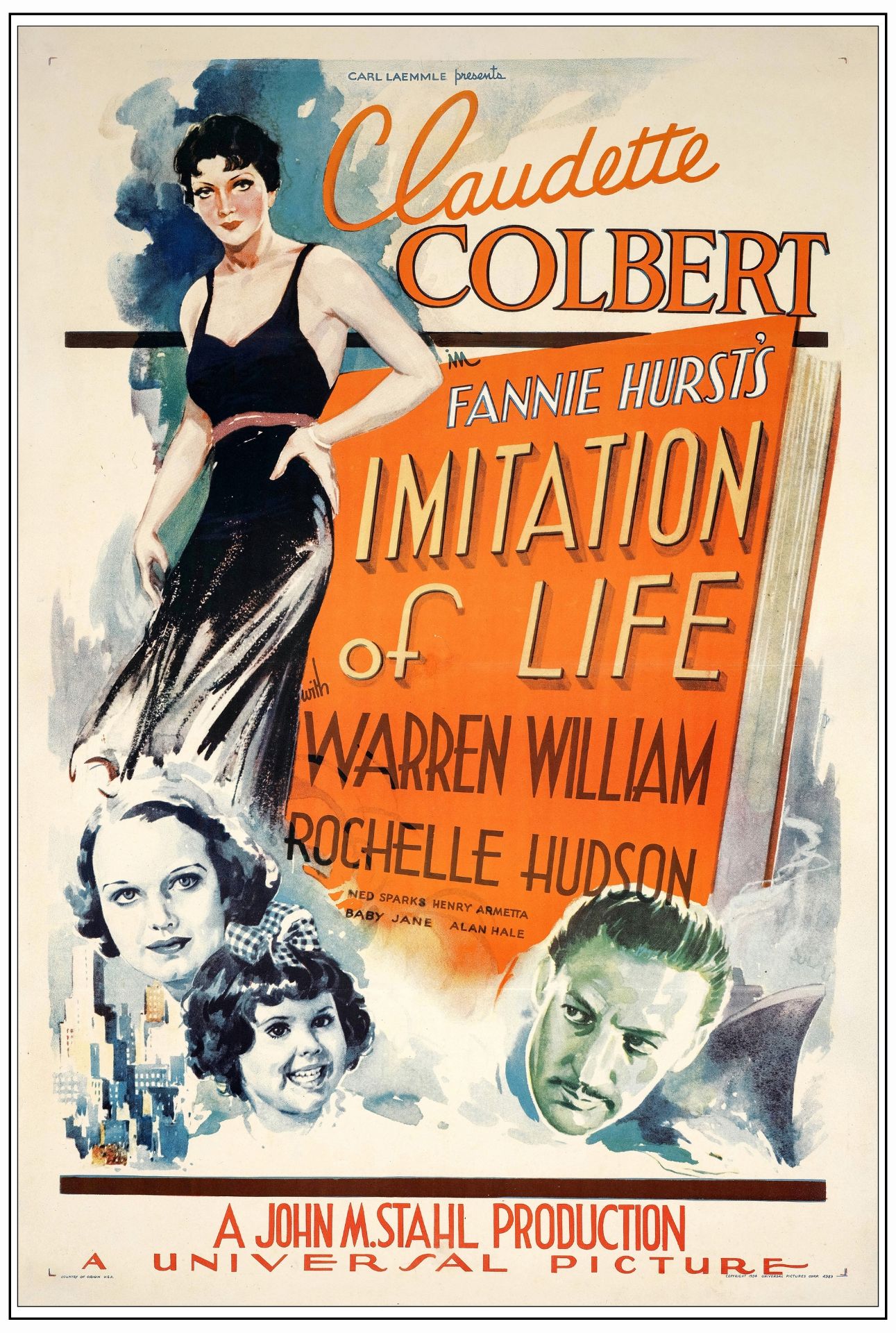 IMITATION OF LIFE - One Sheet (27" x 41"); Very Fine- on Linen