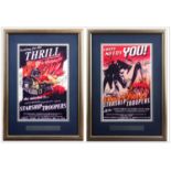 STARSHIP TROOPERS - Autographed Promotional Posters (2) (JSA COA) (21" x 27"); Framed; Very Fine+ Fr