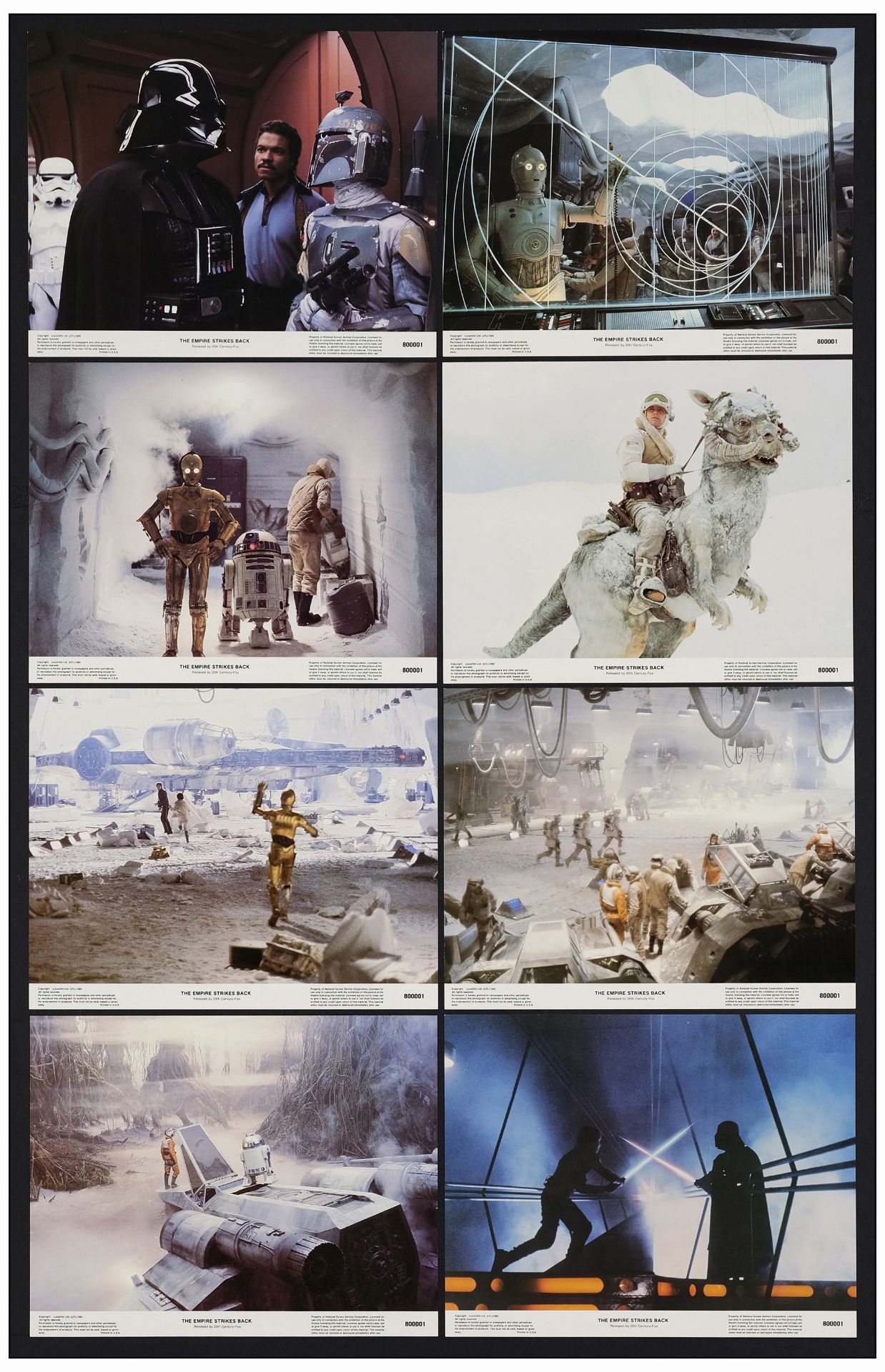 STAR WARS: ORIGINAL TRILOGY - Three Lobby Card Sets of (8) (11" x 14"); Near Mint - Image 3 of 4
