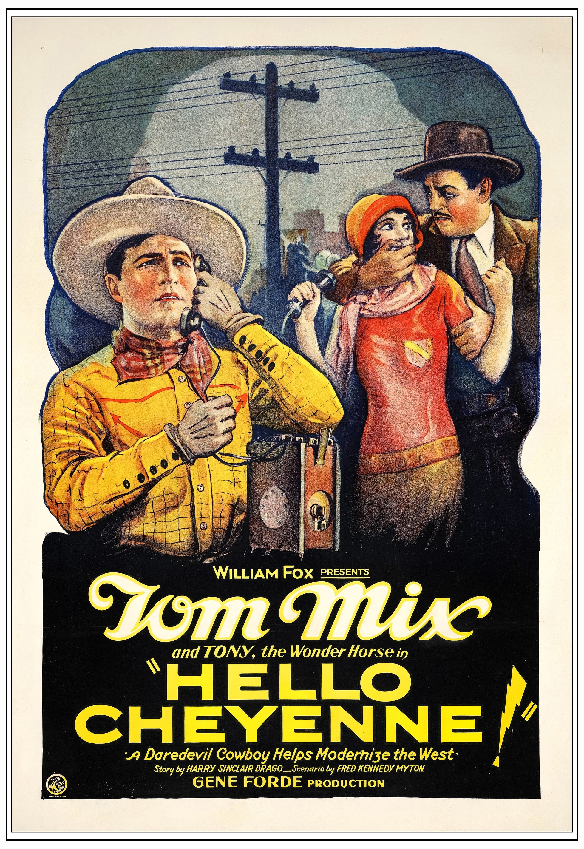 HELLO CHEYENNE - One Sheet (28" x 41"); Very Fine- on Linen