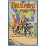 TRIUMPH MOTORS - Advertising Poster (29.75" x 19.5"); Very Fine- on Linen