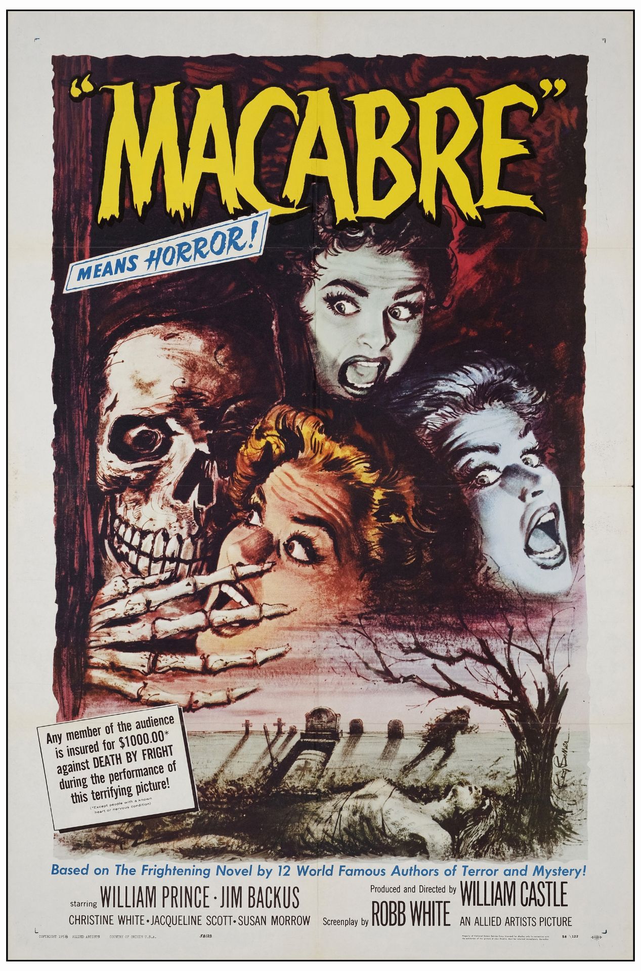 MACABRE - One Sheet (27" x 41" ); Very Fine+ Folded