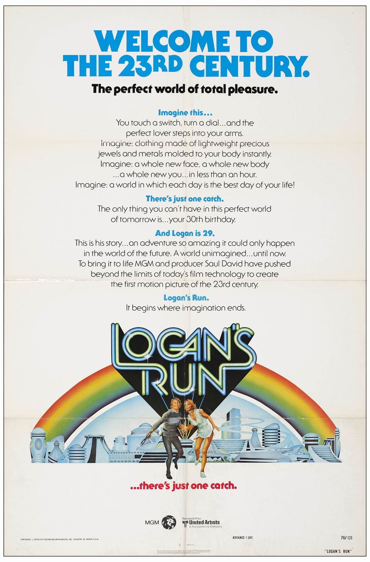 LOGAN'S RUN - One Sheets (2) (27" x 41"); Very Fine Folded - Image 3 of 3