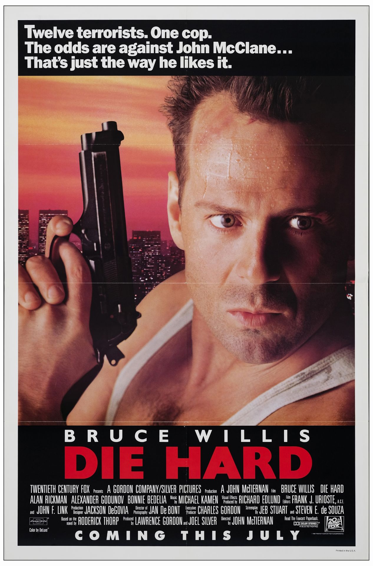 DIE HARD - One Sheet (27" x 41"); Advance; Very Fine Folded