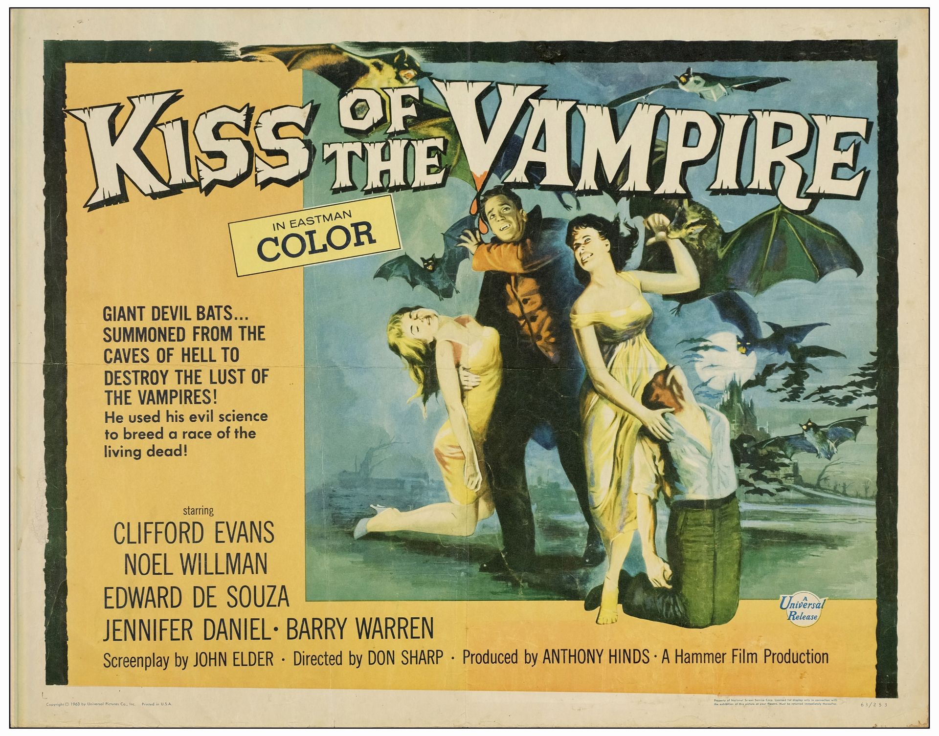 THE KISS OF THE VAMPIRE - Half Sheet (22" x 28"); Fine- Folded