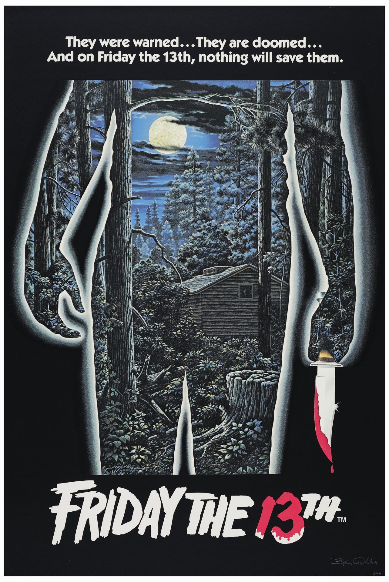 FRIDAY THE 13TH - Art Print (24" x 36") Signed by Artist; Near Mint Rolled