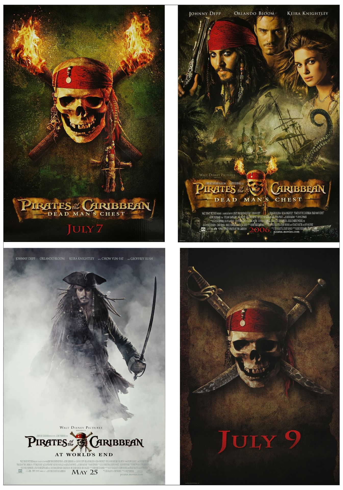 PIRATES OF THE CARIBBEAN: THE CURSE OF THE BLACK PEARL, PIRATES OF THE CARIBBEAN: DEAD MAN'S CHEST,