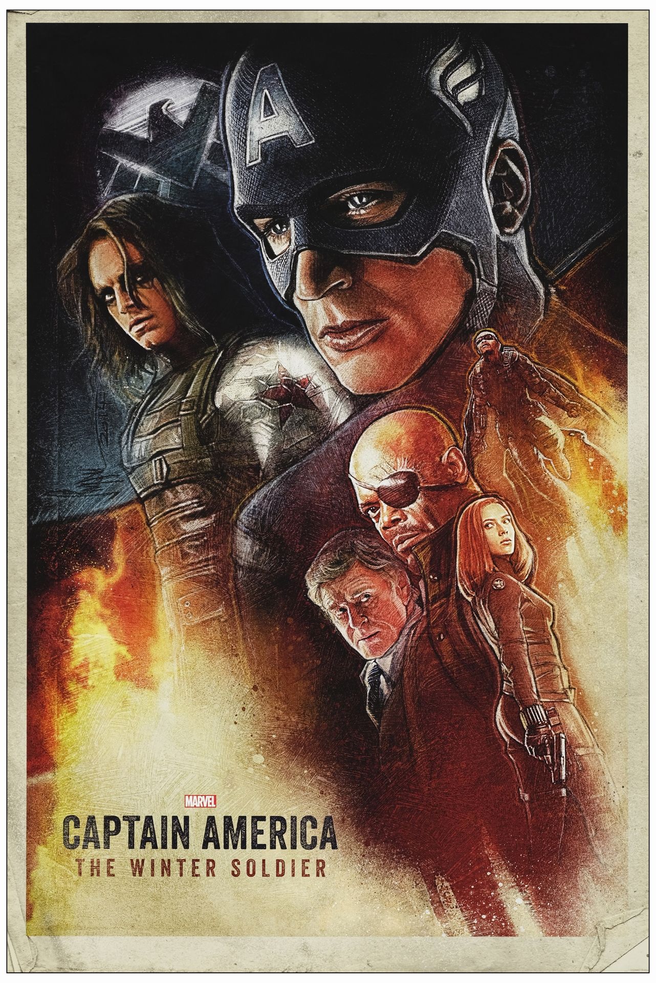 CAPTAIN AMERICA: THE WINTER SOLDIER - Art Print (24" x 34"); Near Mint