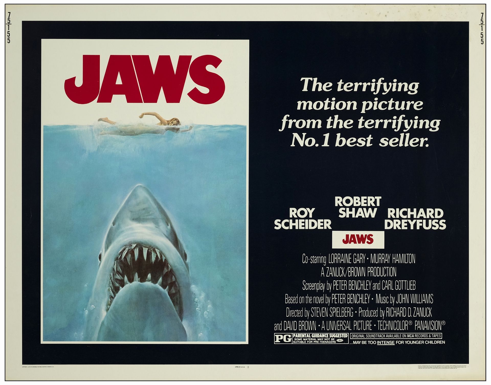 JAWS - Half-Sheet (22" x 28); Very Fine- Rolled