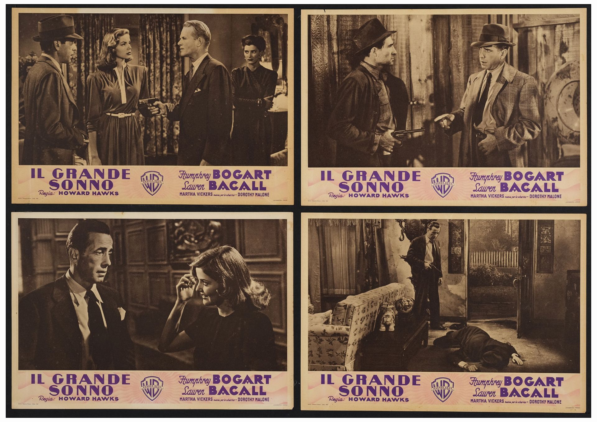 THE BIG SLEEP - Italian Complete Set of Photobustas (16) with Sleeve (13.5" x 19" ); Very Fine+ - Bild 2 aus 6