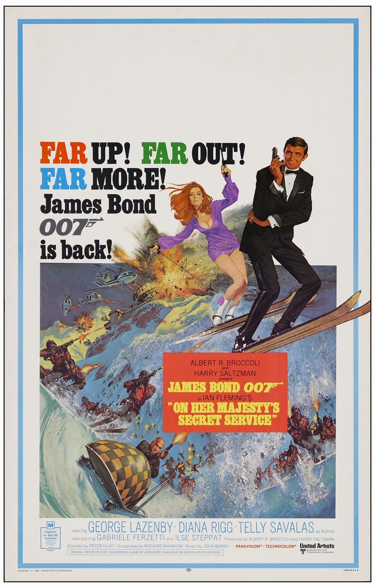 JAMES BOND: ON HER MAJESTY'S SECRET SERVICE - Window Card (14" x 22"); Very Fine+