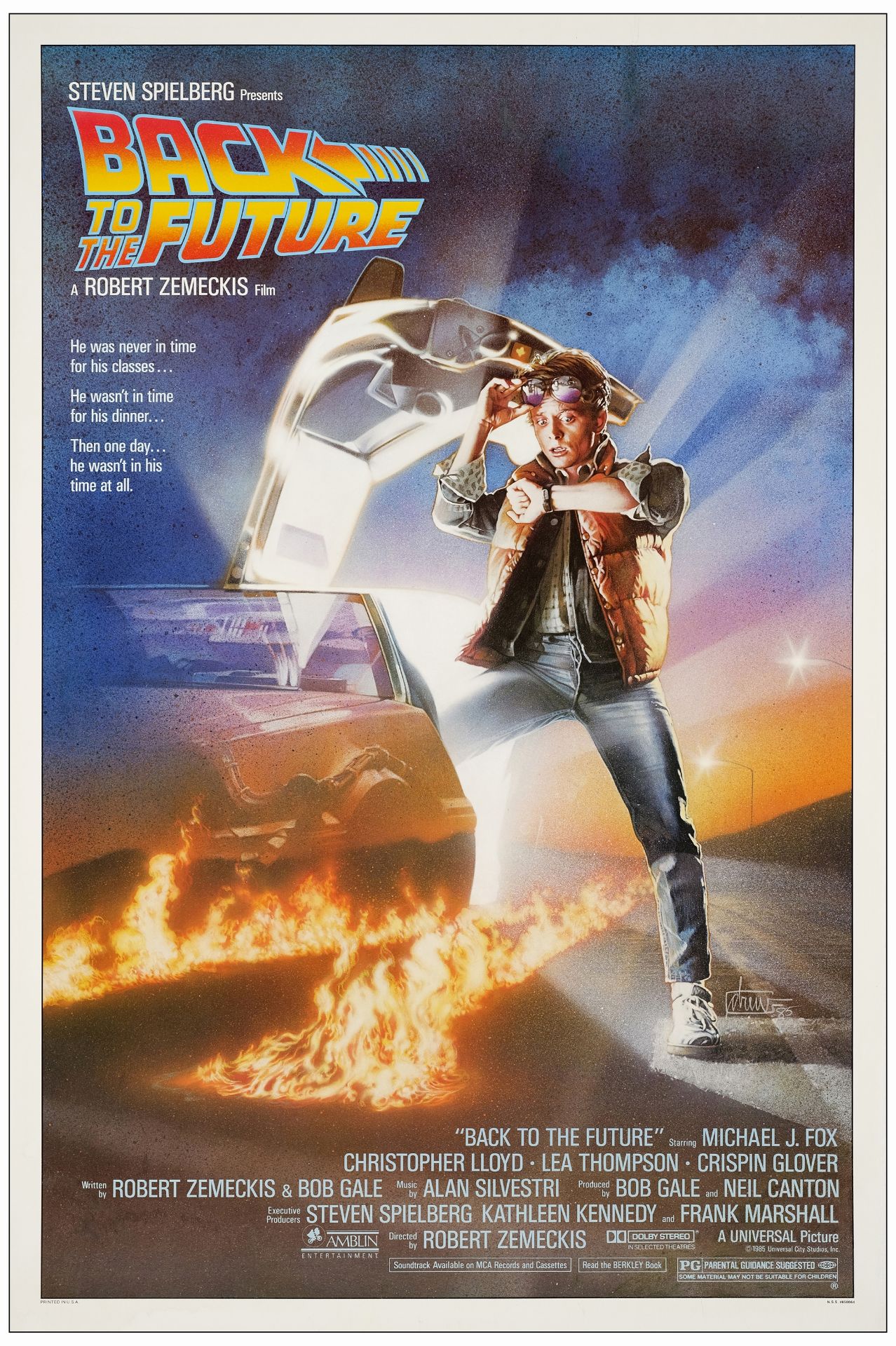 BACK TO THE FUTURE - One Sheet (27.25" x 41"); Studio Style; Very Fine on Linen
