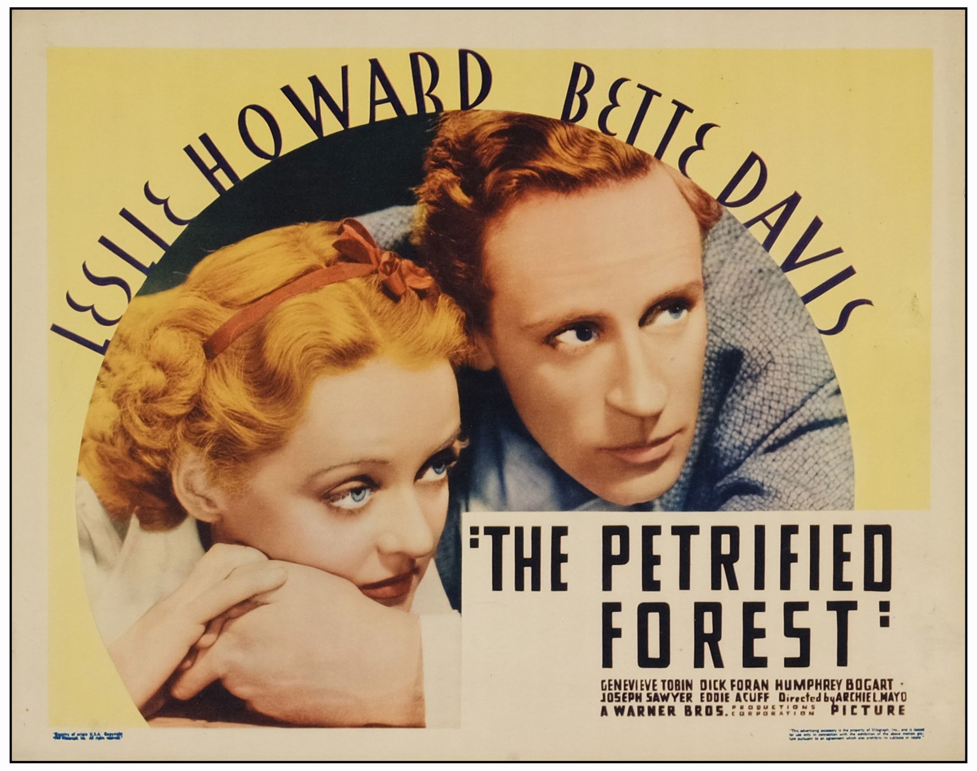 THE PETRIFIED FOREST - Title Lobby Card (11" x 14"); Very Fine