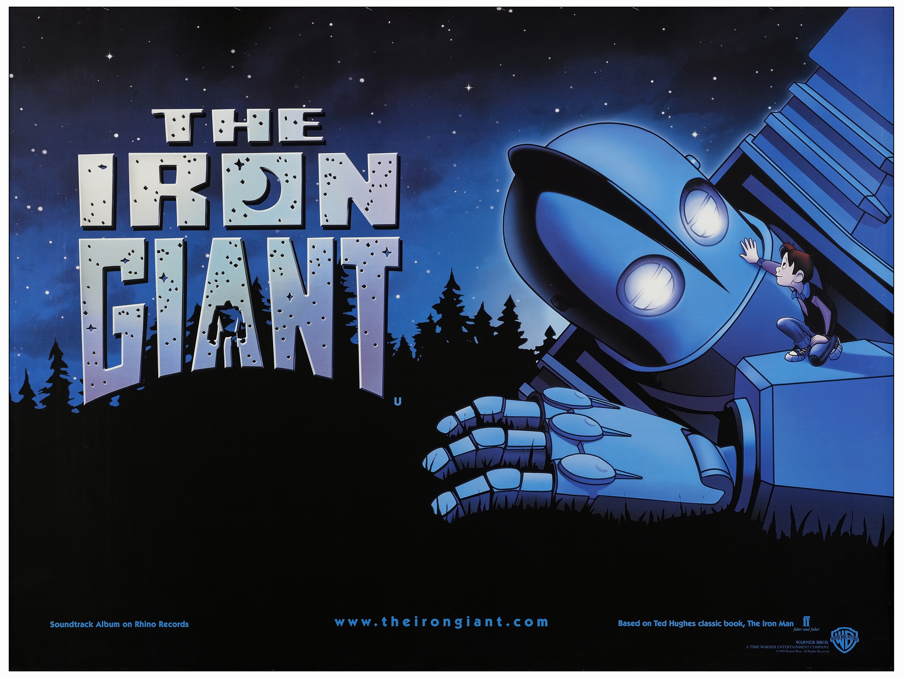 THE IRON GIANT - British Quad (30" x 40"); Very Fine+ Rolled