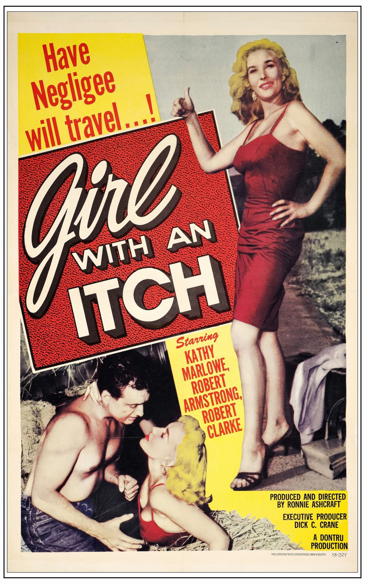 GIRL WITH AN ITCH - One Sheet (27" x 41"); Very Fine- on Linen