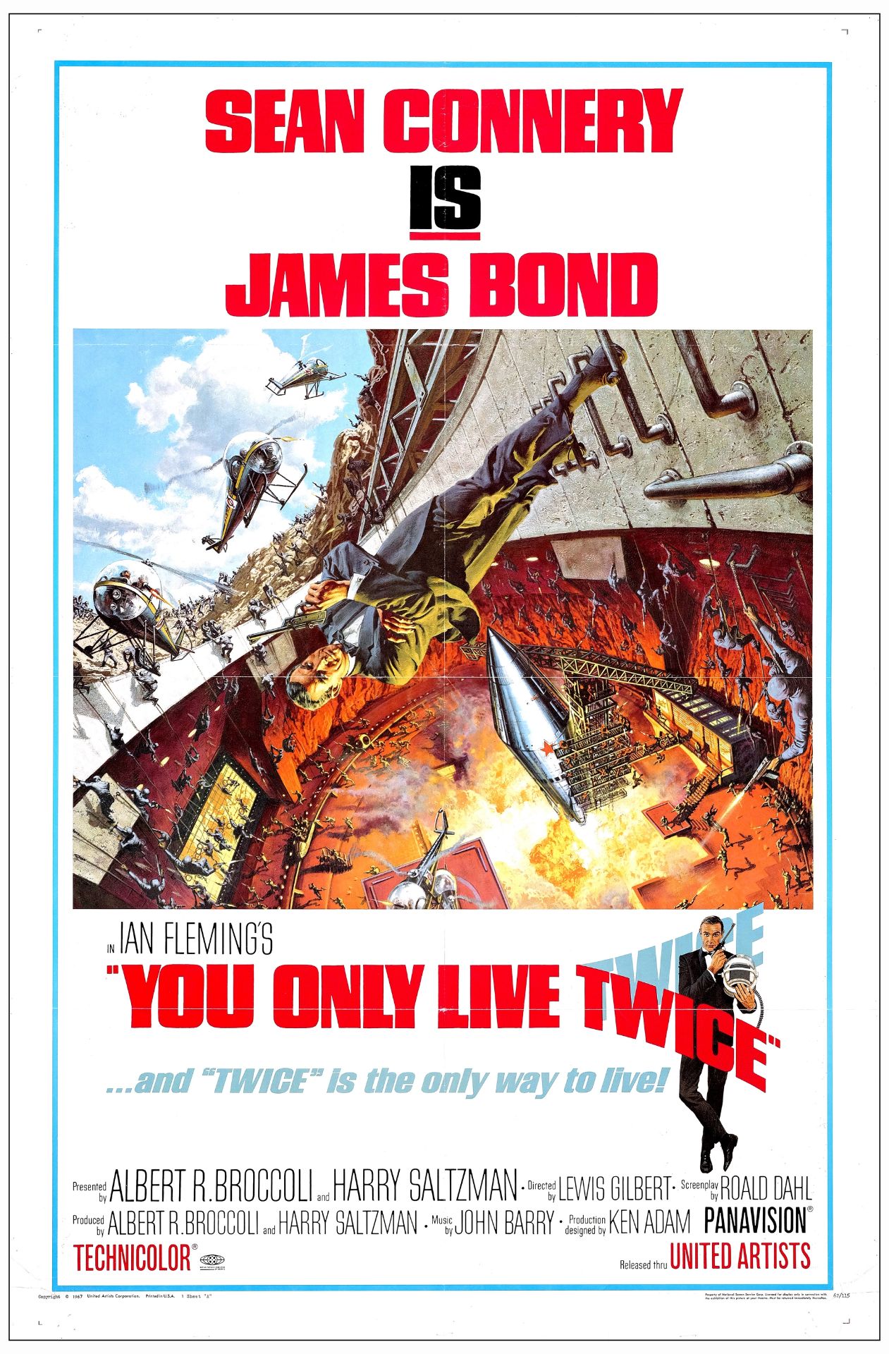 JAMES BOND: YOU ONLY LIVE TWICE - One Sheet (27" x 41"); Style A; Very Fine- Folded