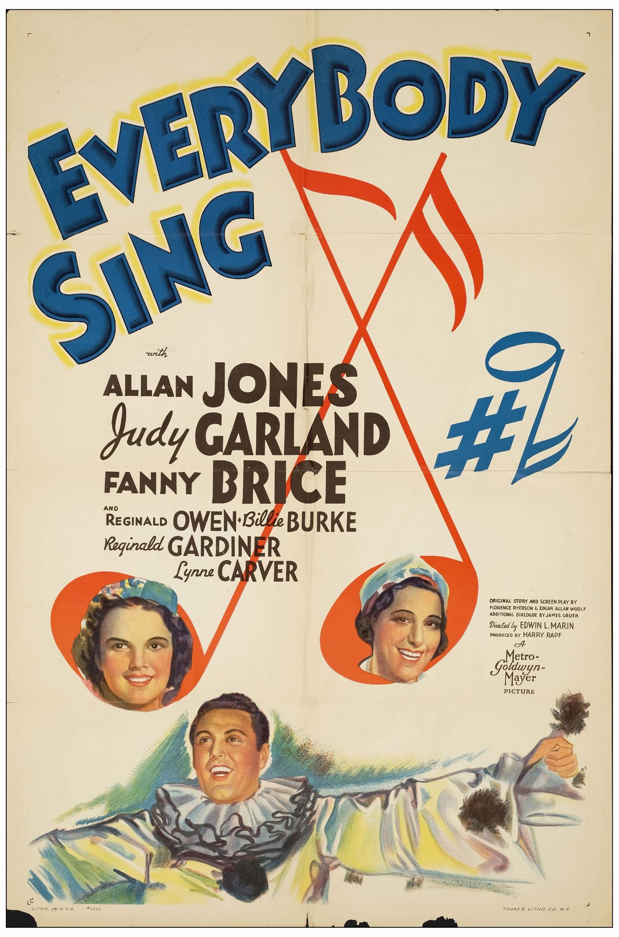 EVERYBODY SING - One Sheet (27" x 41" ); Style C; Fine+ Folded