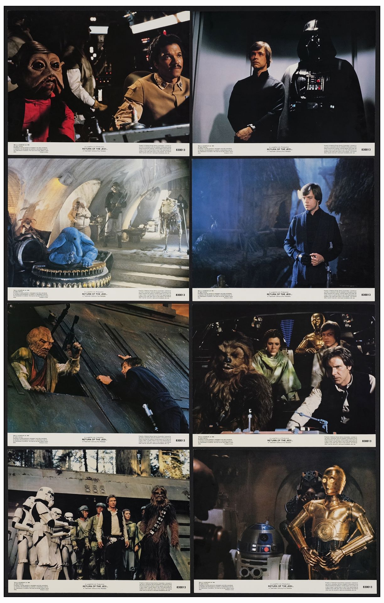 STAR WARS: ORIGINAL TRILOGY - Three Lobby Card Sets of (8) (11" x 14"); Near Mint - Image 4 of 4