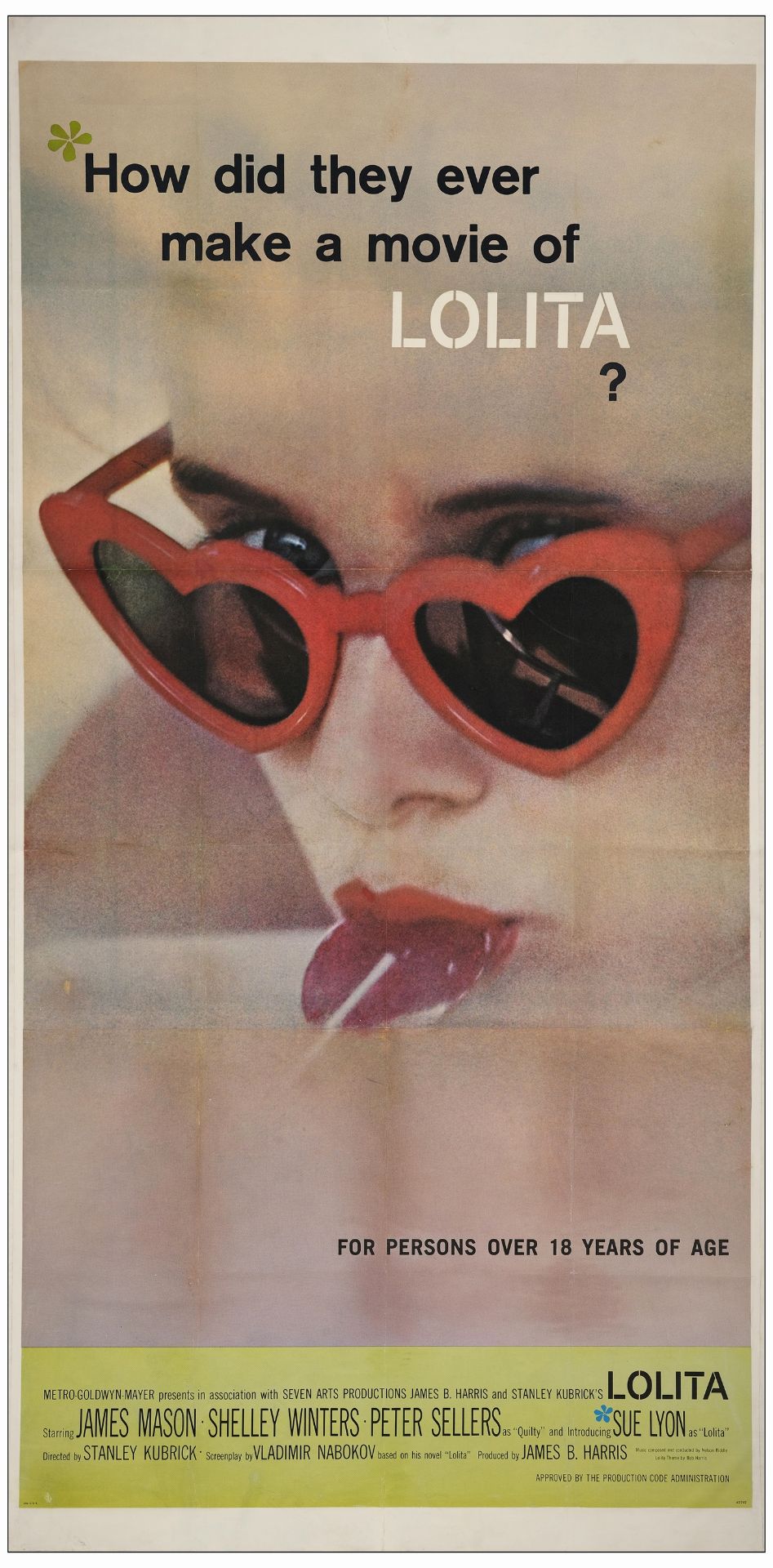 LOLITA - Three Sheet (41" x 81"); Fine on Linen