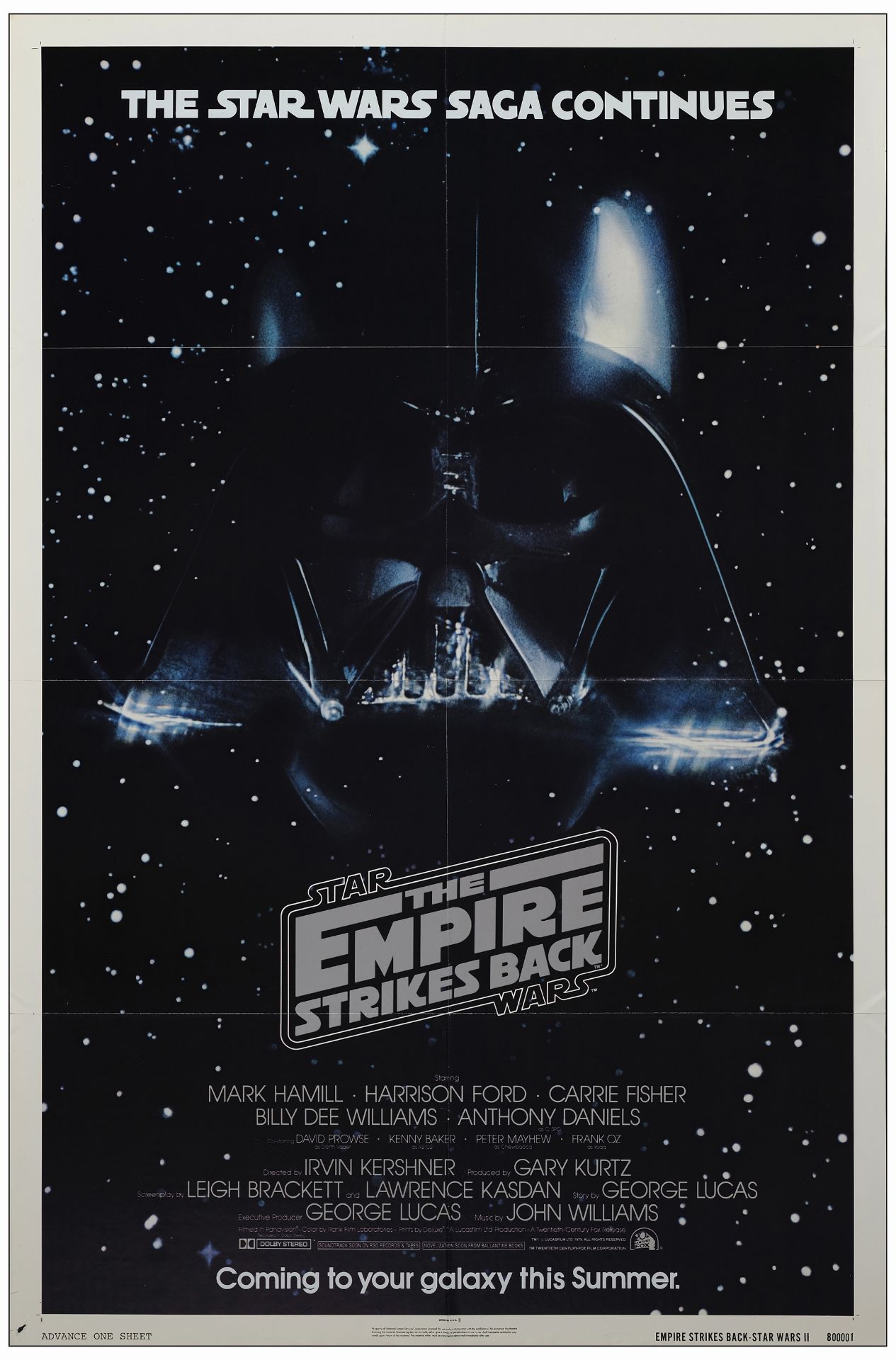 STAR WARS: THE EMPIRE STRIKES BACK - One Sheets (2) (27" x 41"); Style A and Advance; Fine+ Folded - Image 2 of 3