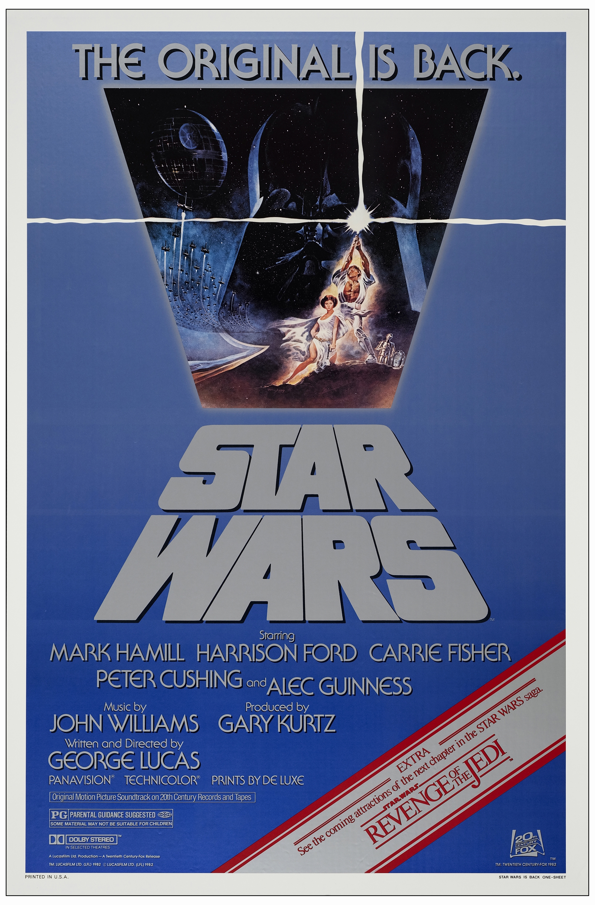 STAR WARS: A NEW HOPE - One Sheet (27" x 41"); "Revenge" Snipe; Near Mint Rolled