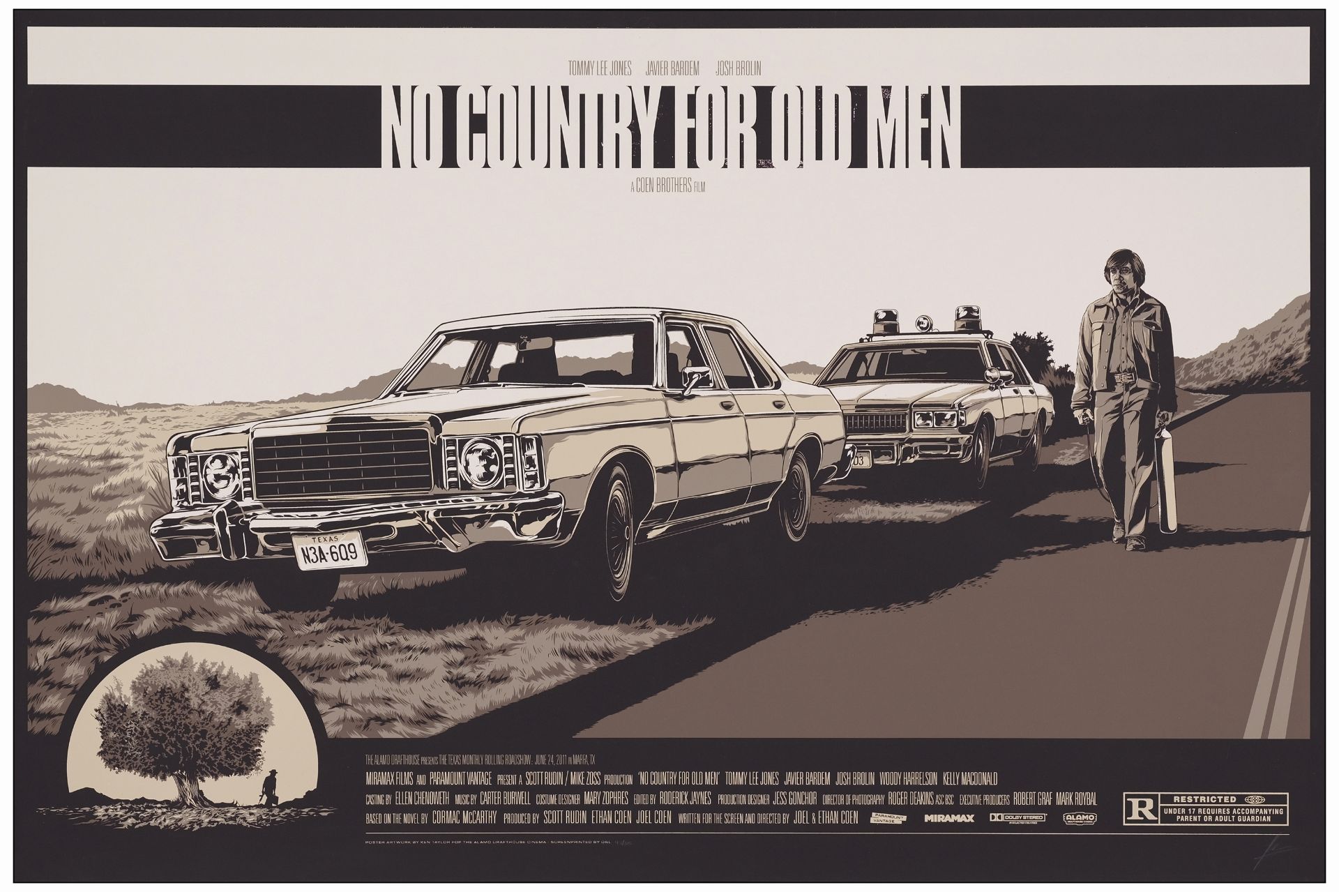 NO COUNTRY FOR OLD MEN - Art Print (24" x 36") Signed by Artist; 45/325; Near Mint Rolled