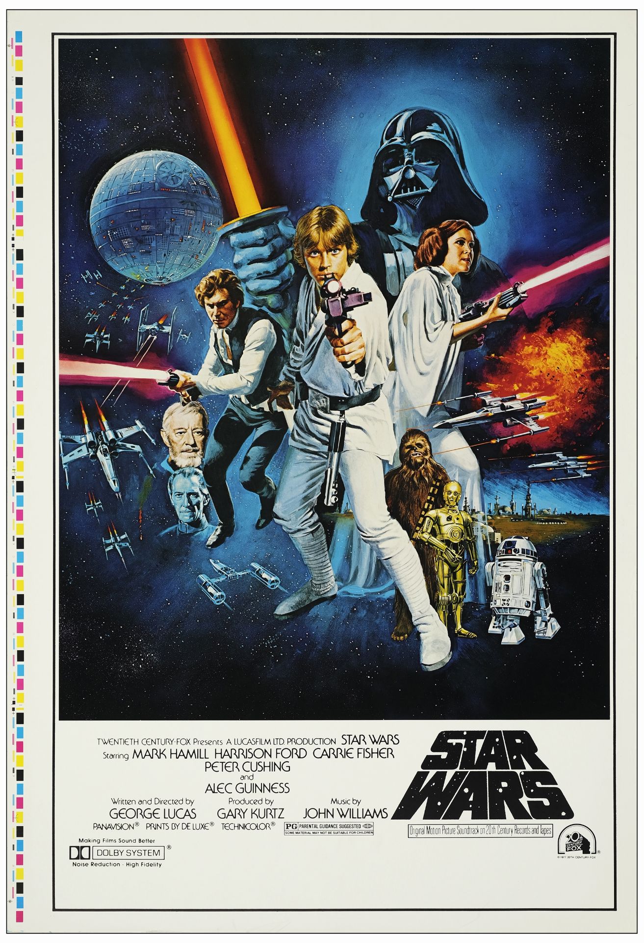 STAR WARS: A NEW HOPE - One Sheet (28.5" x 41"); Printers Proof Ratings Box Style C; Very Fine Rolle