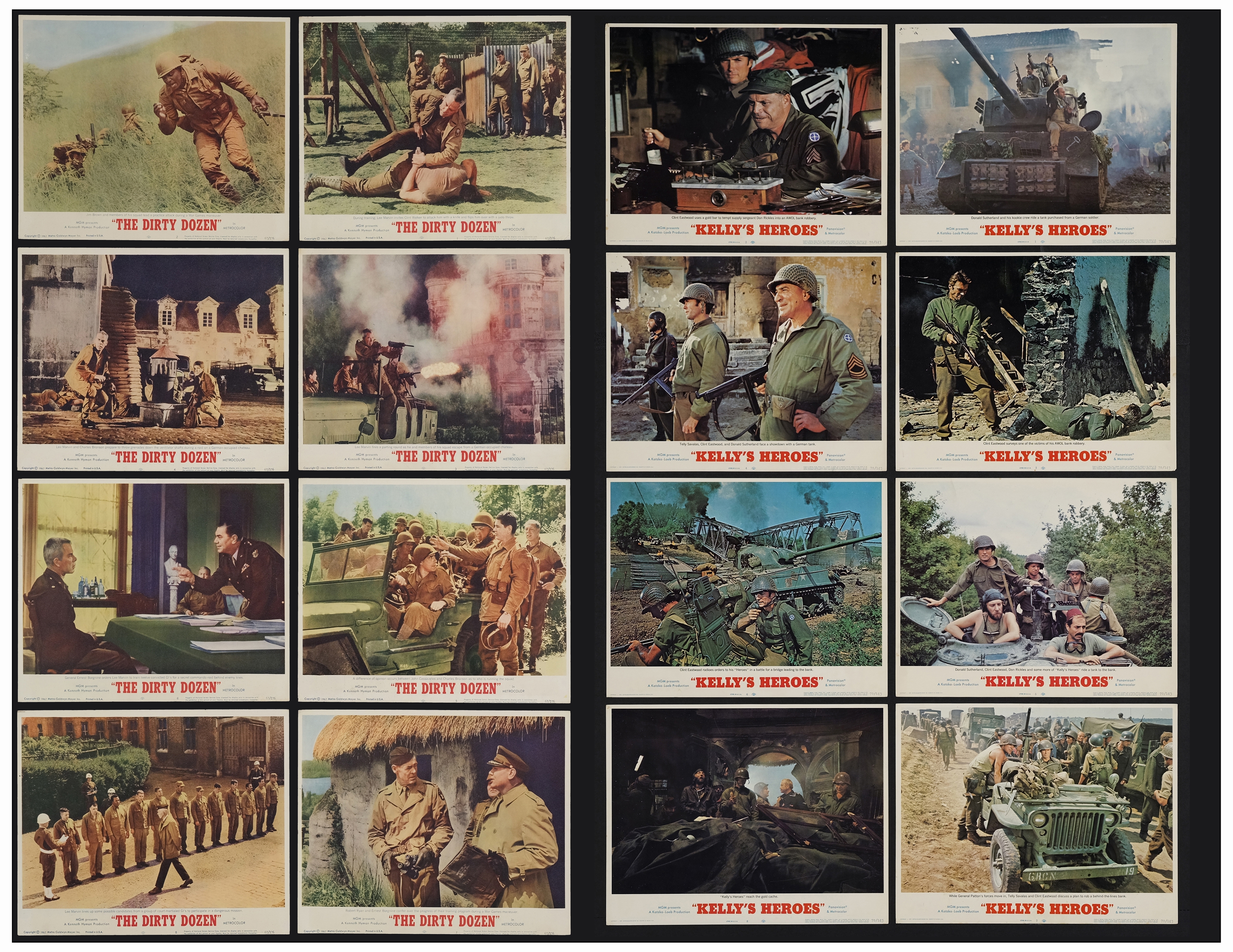 THE DIRTY DOZEN - Lobby Card Set of (8), Two Full Sets (11" x 14" ); Very Fine-