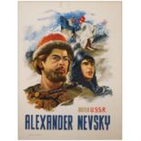 ALEXANDER NEVSKY - Indian One Sheet (30" x 40" ); Fine on Linen