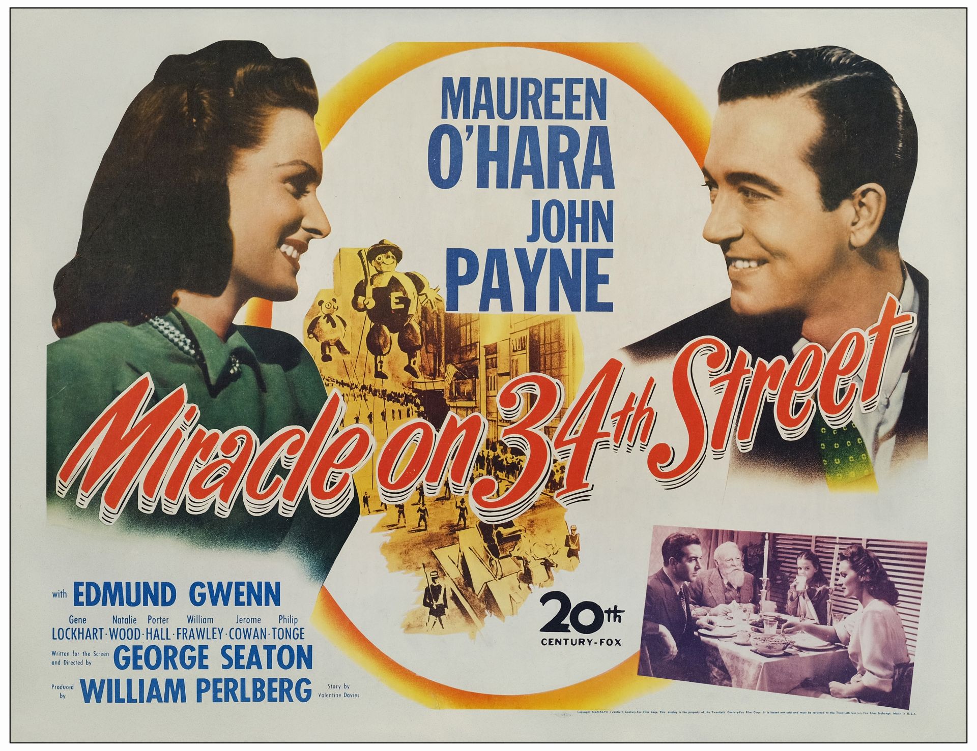 MIRACLE ON 34TH STREET - Half Sheet (22" x 28"); Very Fine- on Paper