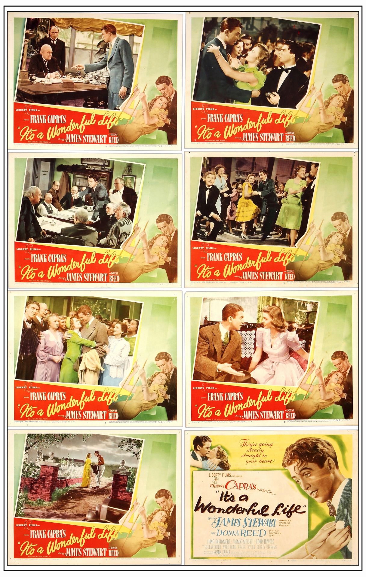 IT'S A WONDERFUL LIFE - Lobby Card Set of (8) (11" x 14"); Fine-