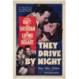 THEY DRIVE BY NIGHT - One Sheet (27" x 41"); Very Fine- on Linen