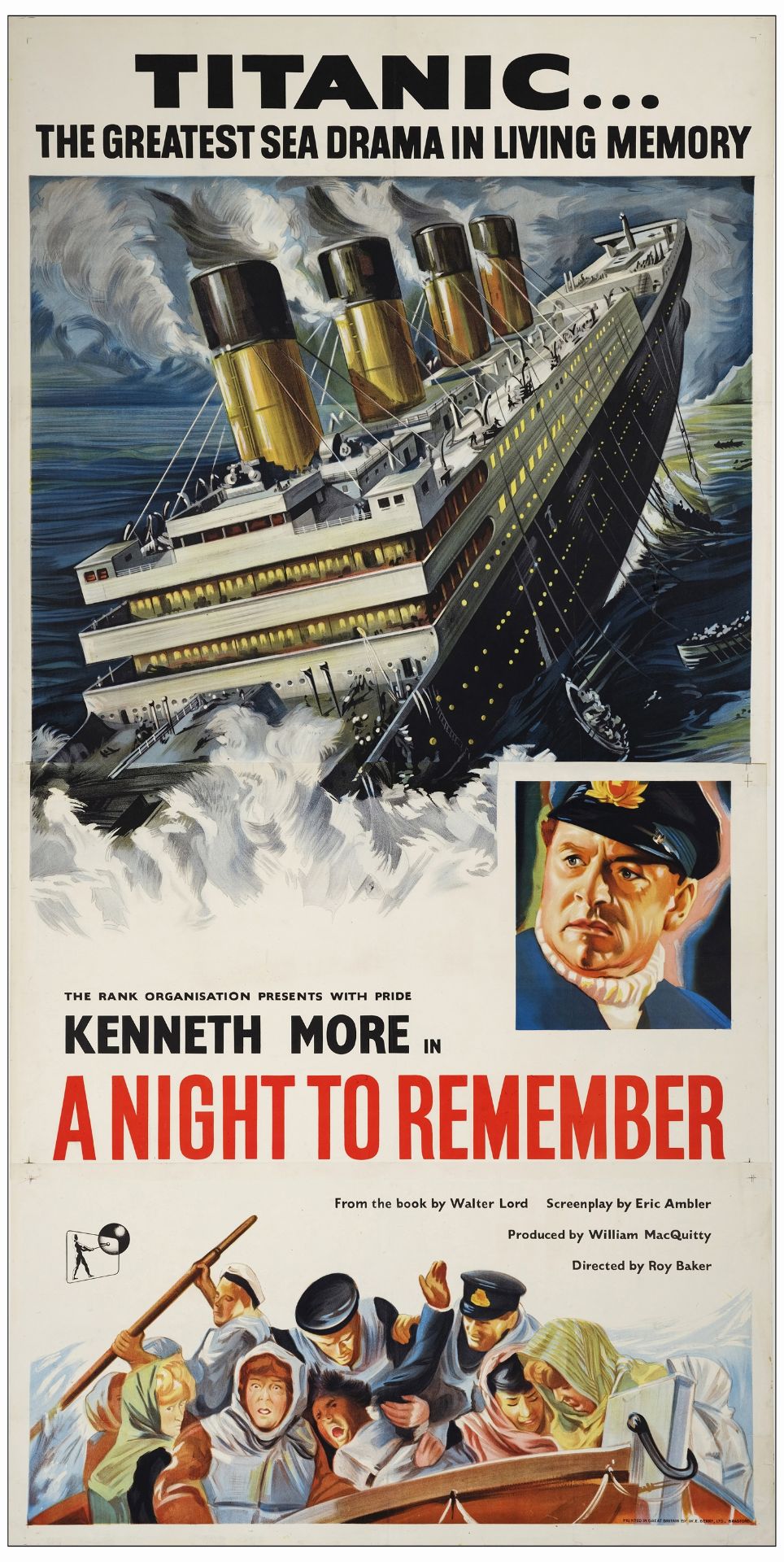 A NIGHT TO REMEMBER - British Three Sheet (40" x 80"); Very Fine- on Linen