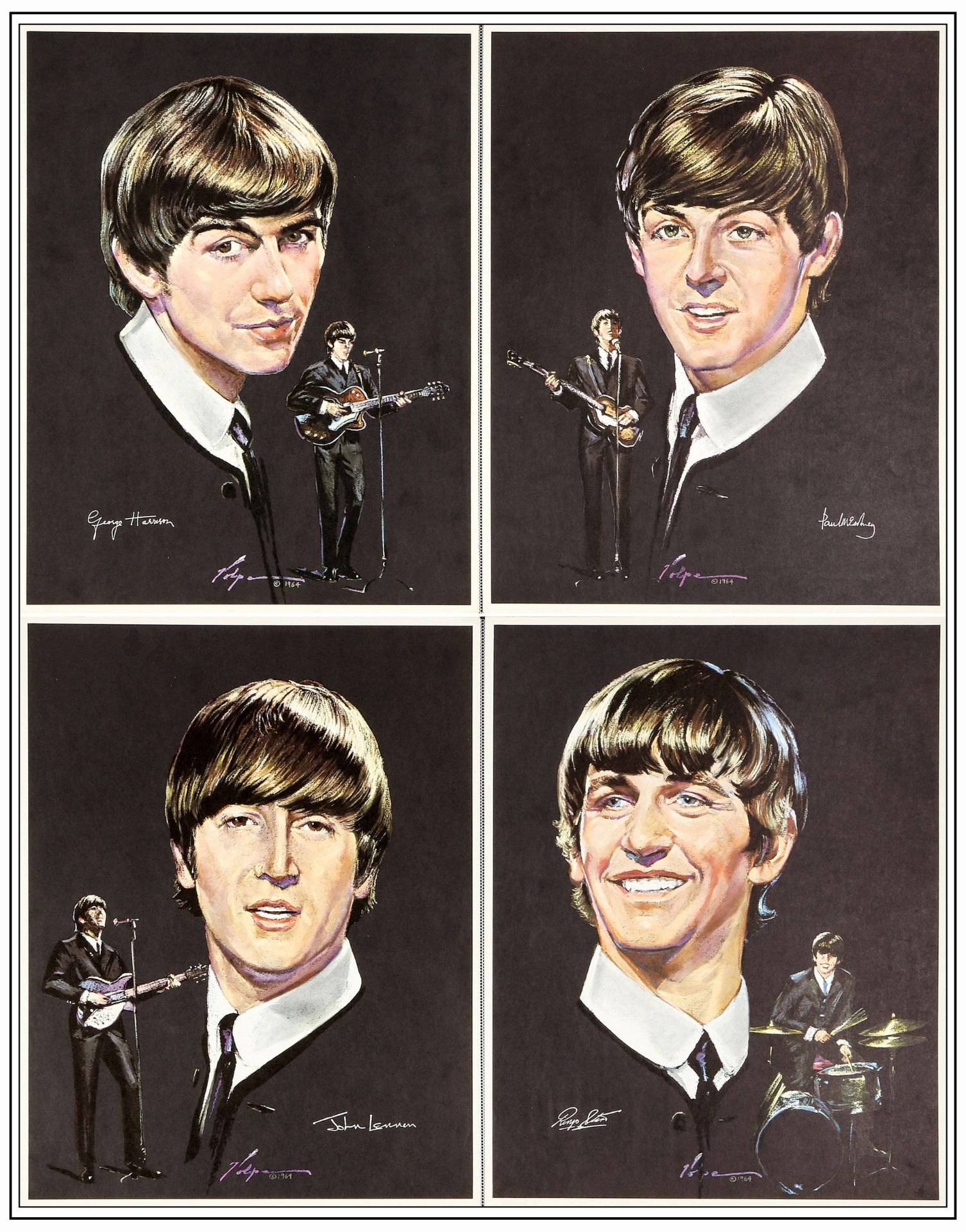 BEATLES, THE - Promo Personality Poster Set (4) (14.25" x 18.25"); Very Fine+ Rolled