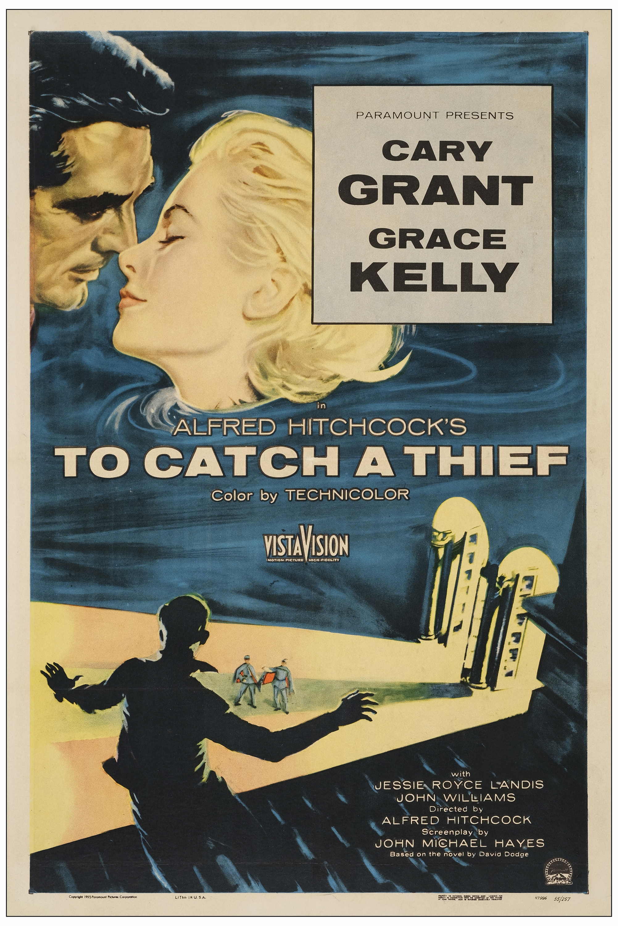 TO CATCH A THIEF - One Sheet (27" x 41"); Very Fine- on Linen