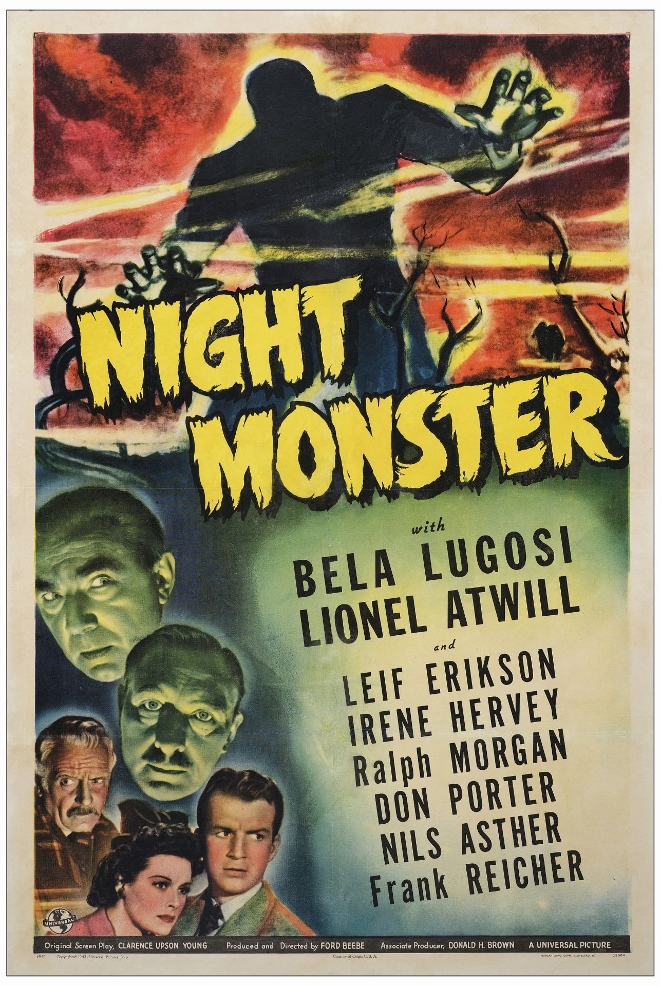 NIGHT MONSTER - One Sheet (27" x 41"); Fine on Linen