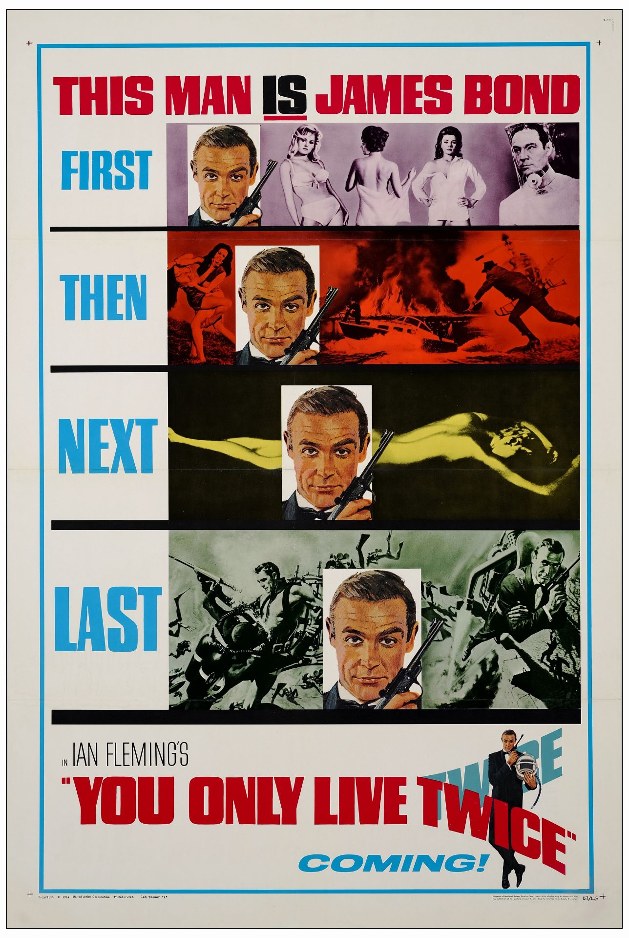 JAMES BOND: YOU ONLY LIVE TWICE - One Sheet (27" x 41"); Advance; Very Fine+ on Linen