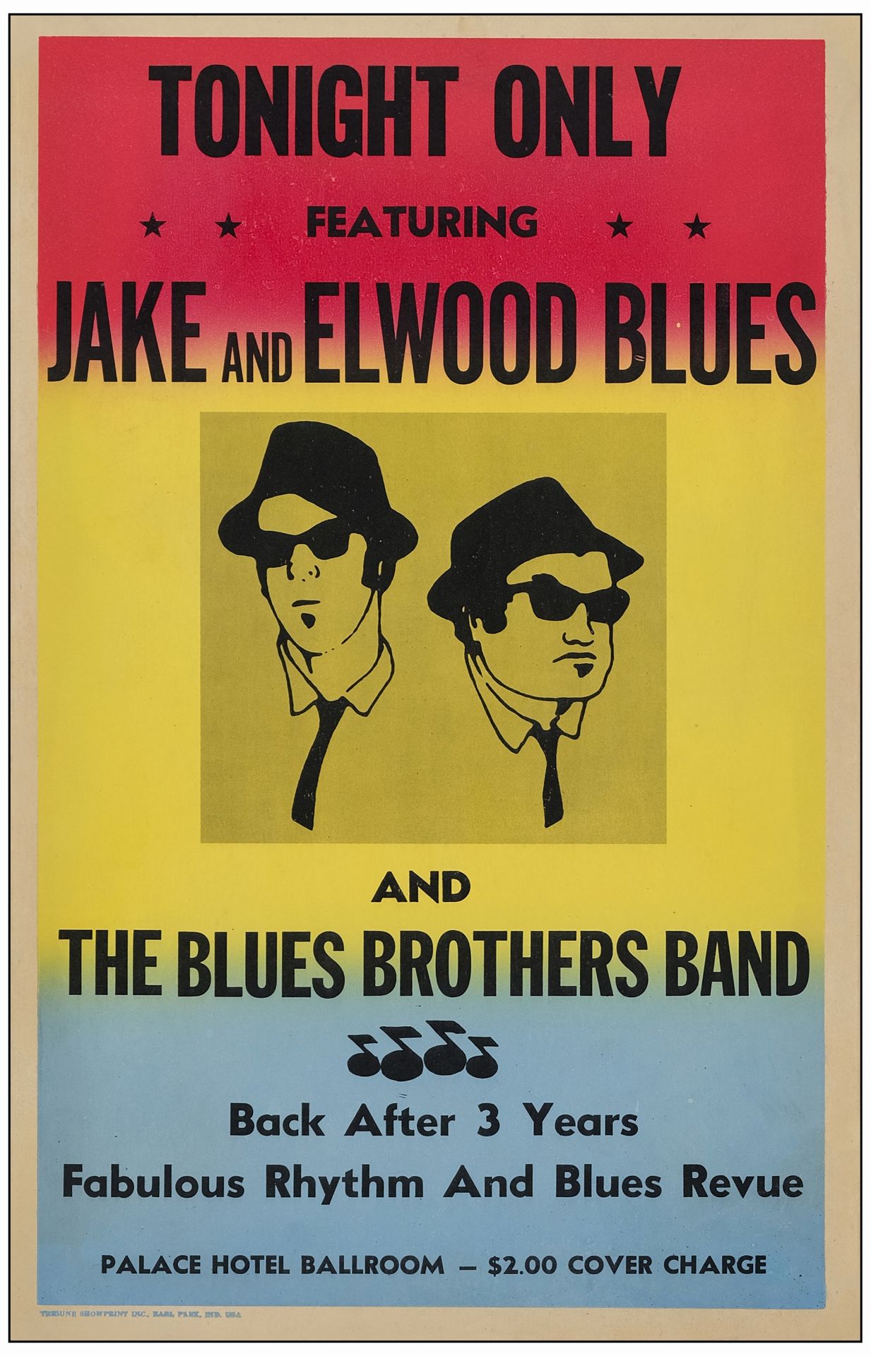 THE BLUES BROTHERS - Prop Window Card (14" x 22" ); Fine+