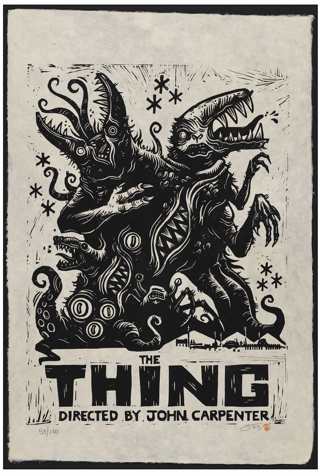 THE THING - Art Print (20" x 30" ) Signed by Artist; 59/120; Near Mint Rolled