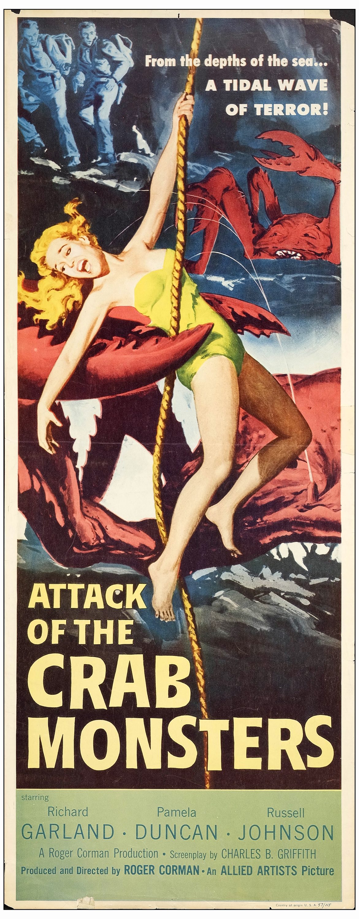ATTACK OF THE CRAB MONSTERS - Insert (14" x 36"); Fine- Folded