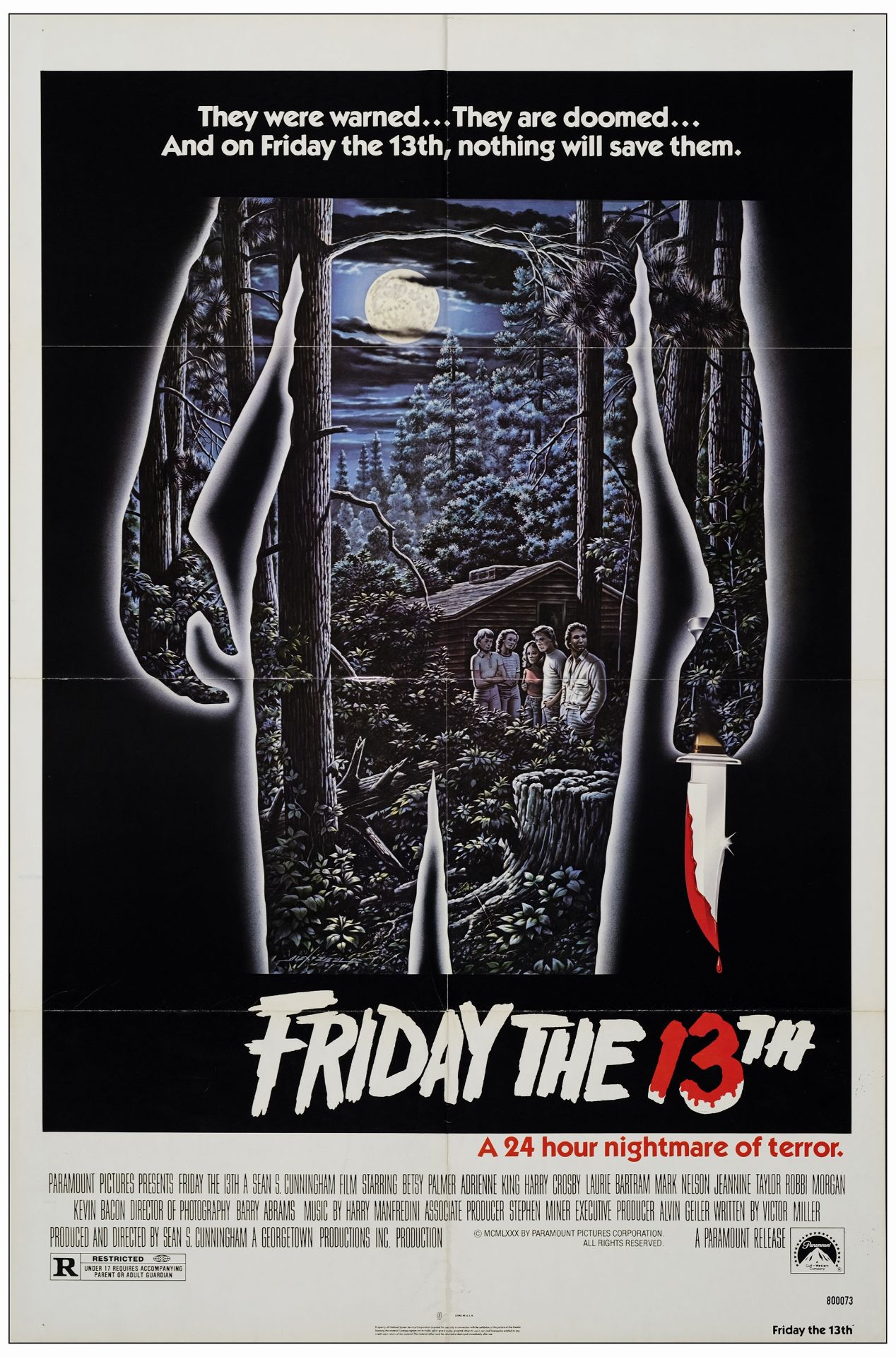 FRIDAY THE 13TH - One Sheet (27" x 41"); Very Fine+ Folded