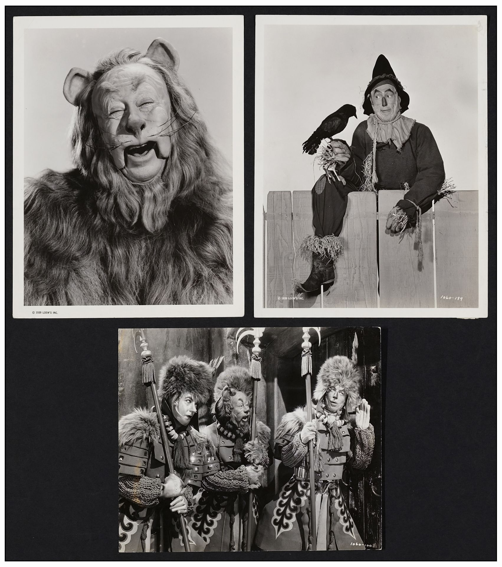 THE WIZARD OF OZ - Vintage B&W Promotional Photos (3) (8" x 10"); Fine