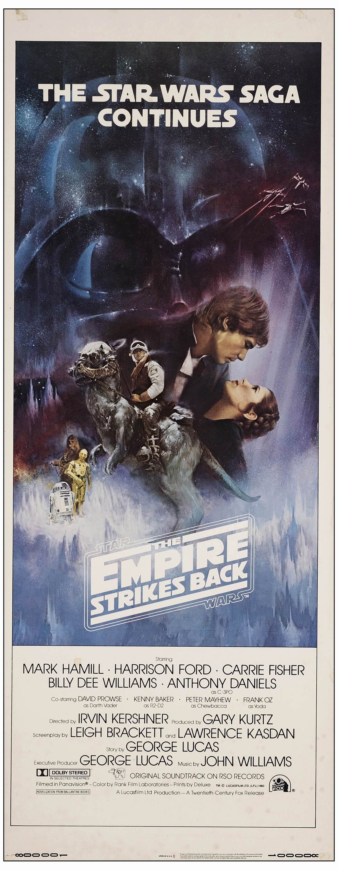 STAR WARS: THE EMPIRE STRIKES BACK - Insert (14" x 36"); Gone With the Wind Style; Very Fine Rolled