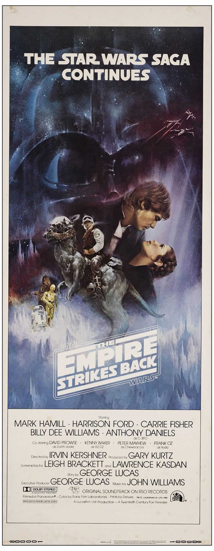 STAR WARS: THE EMPIRE STRIKES BACK - Insert (14" x 36"); Gone With the Wind Style; Very Fine Rolled